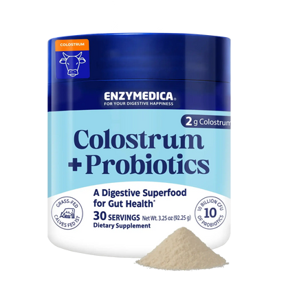 Container of Colostrum + Probiotics.